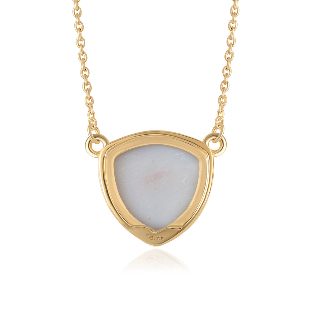 Pozlacený 925 / 1000 Sterlingové Stříbro Náhrdelník s Fialovou Drusy 3 