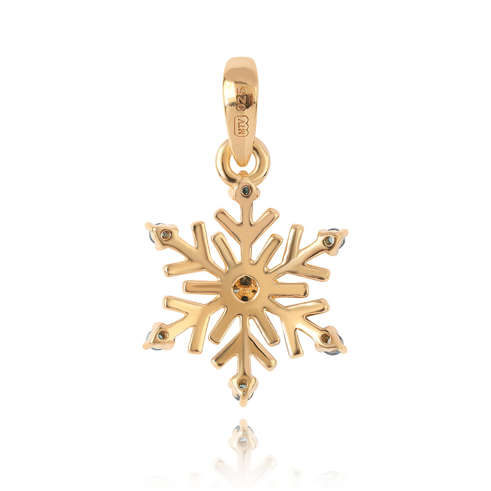 Pozlacené Stříbro 925/1000 - Přívěsek s Modrým Diamantem - Karátové číslo: 0.1. přibližná hmotnost: 0.99 gramů 3 