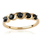 Pozlacené Stříbro 925/1000 - Prsten s Černým spinelem - Karátové číslo: 1.16. přibližná hmotnost: 2.17 gramů