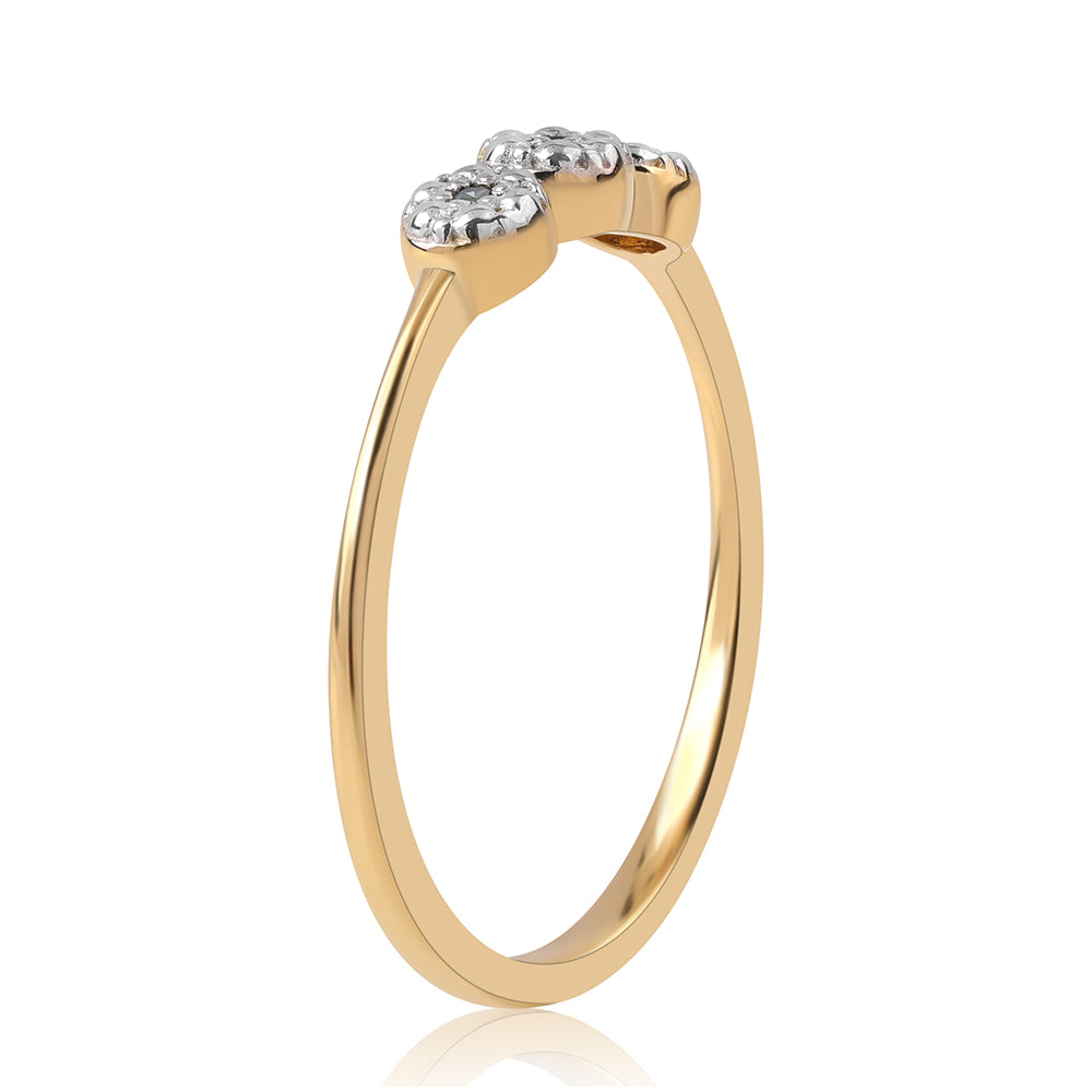 Pozlacené Stříbro 925/1000 - Prsten s Modrým Diamantem - Karátové číslo: 0.02. přibližná hmotnost: 1.73 gramů