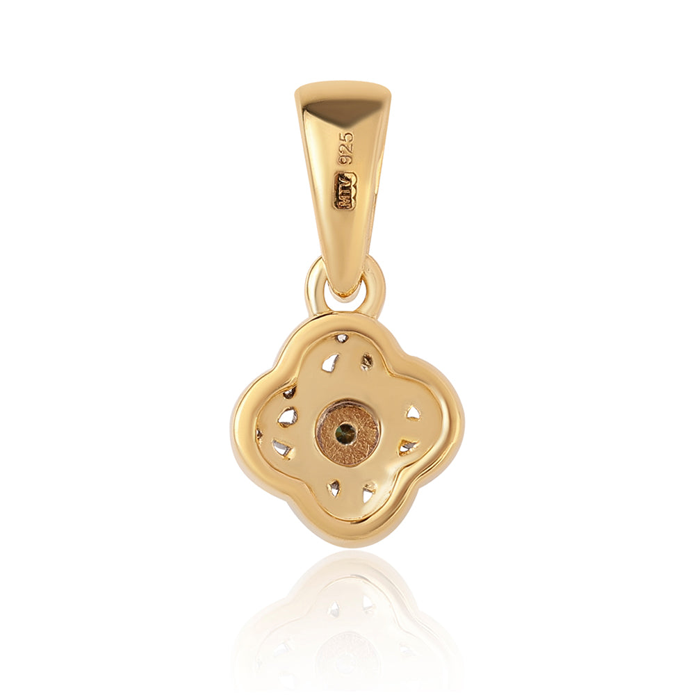 Pozlacené Stříbro 925/1000 - Sada s Modrým Diamantem a Bílým Topazem - Karátové číslo: 0.17. přibližná hmotnost: 4.32 gramů ( Náušnice+Prsten+Přívěsek )