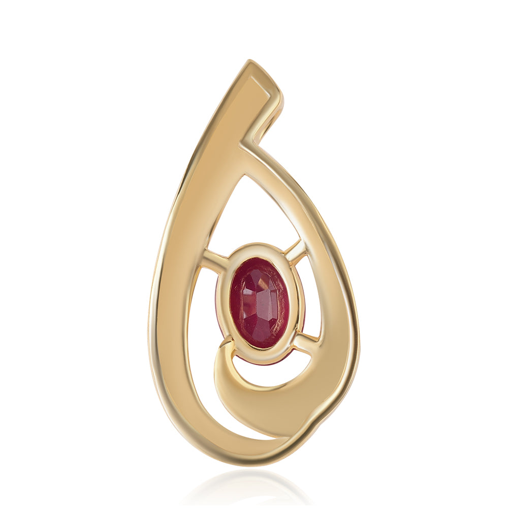 Pozlacené Stříbro 925/1000 - Přívěsek s Mozambickým Rubínem - Karátové číslo: 1.14. přibližná hmotnost: 1.98 gramů 3 