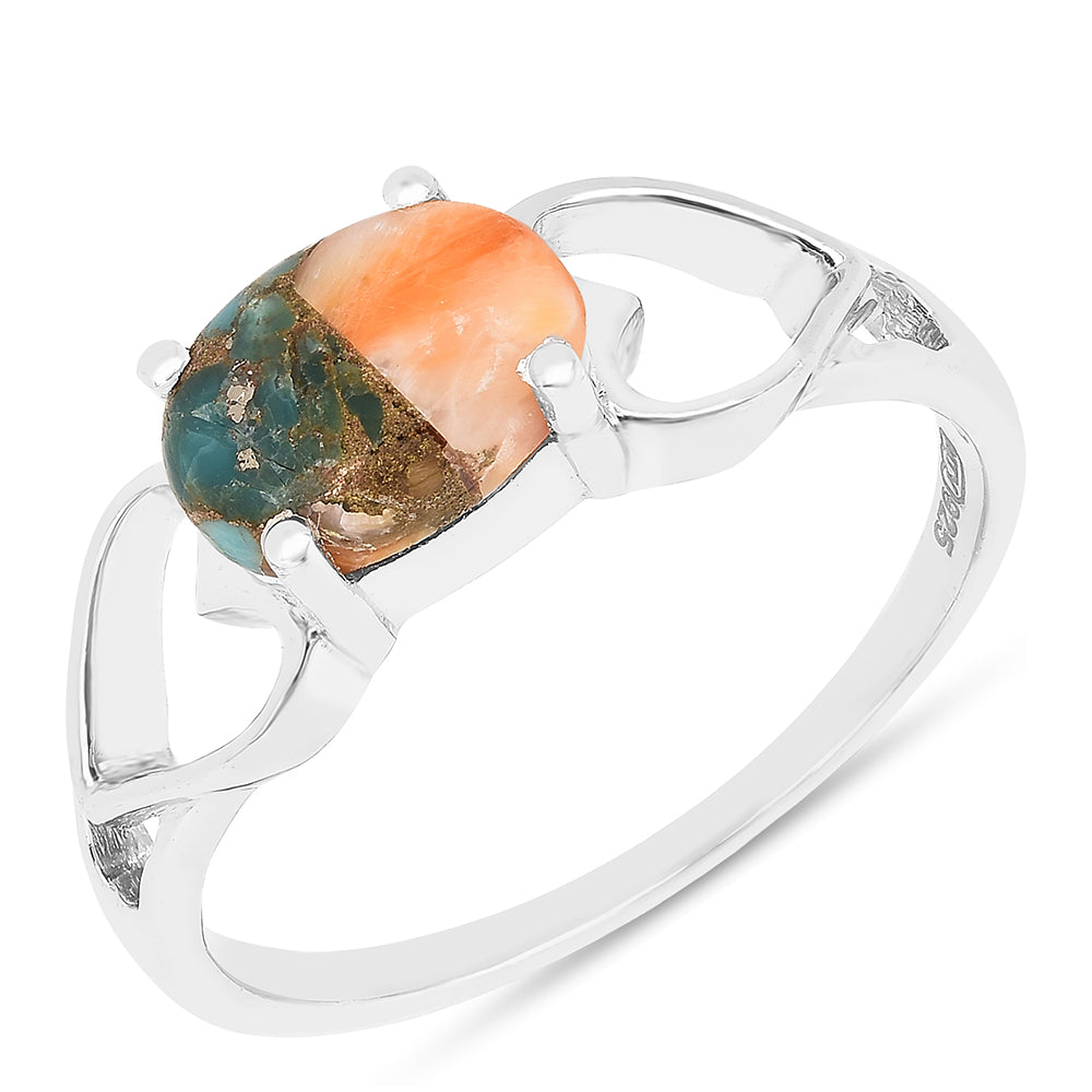 Stříbrný Prsten s Ústřicovým Tyrkysem 2 
