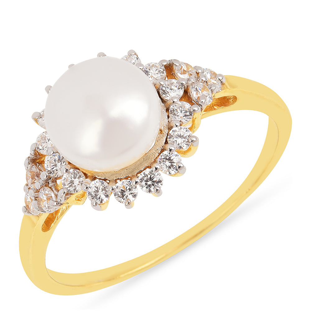 Pozlacené Stříbro 925/1000 - Prsten s Bílým Zirkonem - Karátové číslo: 2.74. přibližná hmotnost: 2.5 gramů 1 