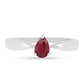 Stříbro 925/1000 - Prsten s Thajským Rubínem - Karátové číslo: 0.52. přibližná hmotnost: 1.5 gramů