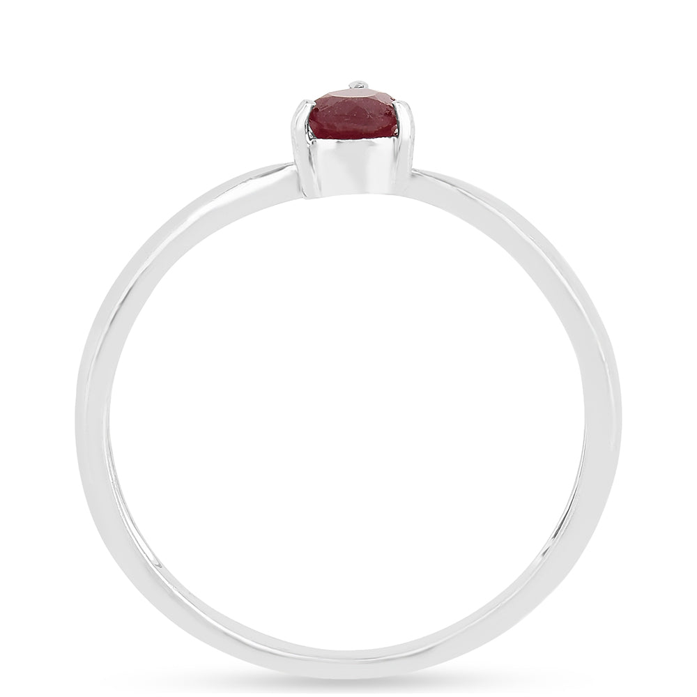 Stříbro 925/1000 - Prsten s Thajským Rubínem - Karátové číslo: 0.52. přibližná hmotnost: 1.5 gramů
