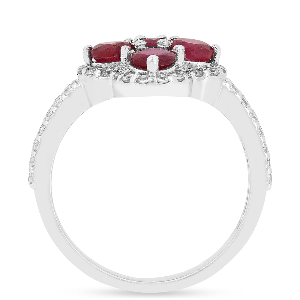 Stříbro 925/1000 - Prsten s Thajským Rubínem - Karátové číslo: 2.28. přibližná hmotnost: 3.22 gramů 3 