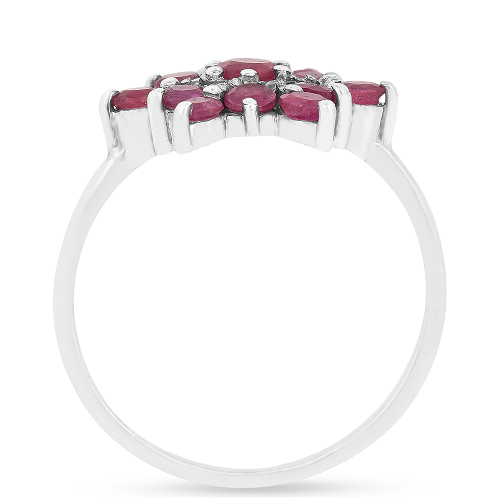 Stříbro 925/1000 - Prsten s Thajským Rubínem - Karátové číslo: 1.42. přibližná hmotnost: 2.24 gramů 3 