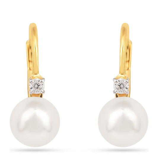 Pozlacené Stříbro 925/1000 - Náušnice s Bílým Zirkonem - Karátové číslo: 3.77. přibližná hmotnost: 1.86 gramů