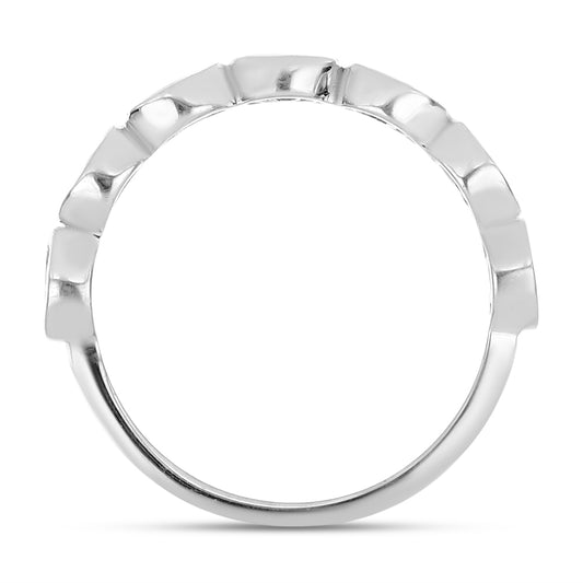 Stříbro 925/1000 - Prsten s Bílým Diamantem - Karátové číslo: 0.05. přibližná hmotnost: 2.43 gramů