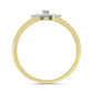 Pozlacené Stříbro 925/1000 - Prsten s Bílým Diamantem - Karátové číslo: 0.08. přibližná hmotnost: 2.06 gramů