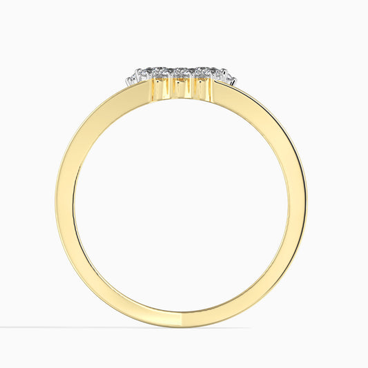 14K Zlatý Prsten s Bílým Diamantem (13 ks)