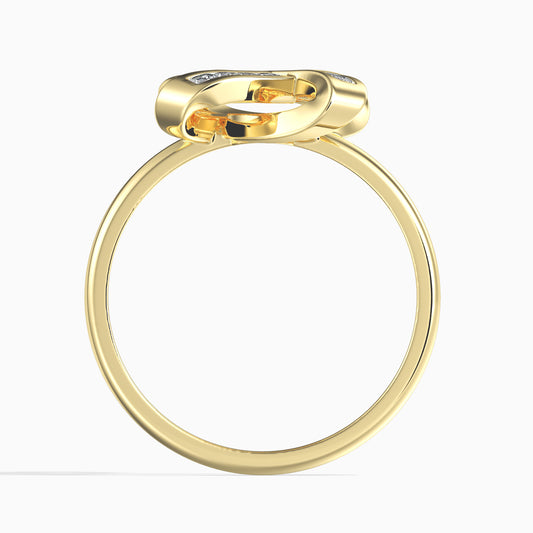 14K Zlatý Prsten s 16 Bílým Diamantem