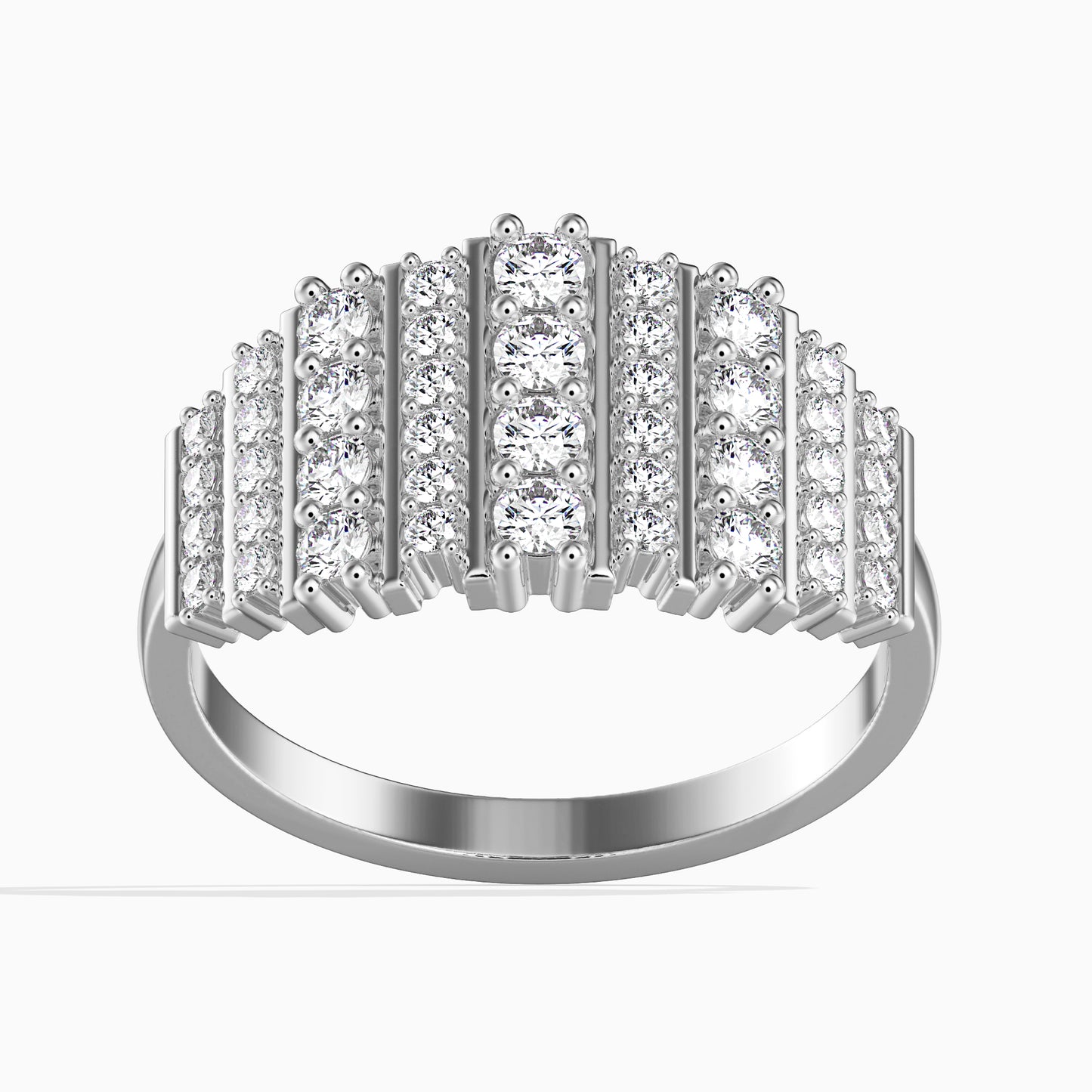 14K Zlatý Prsten s Bílým Diamantem (42 ks)