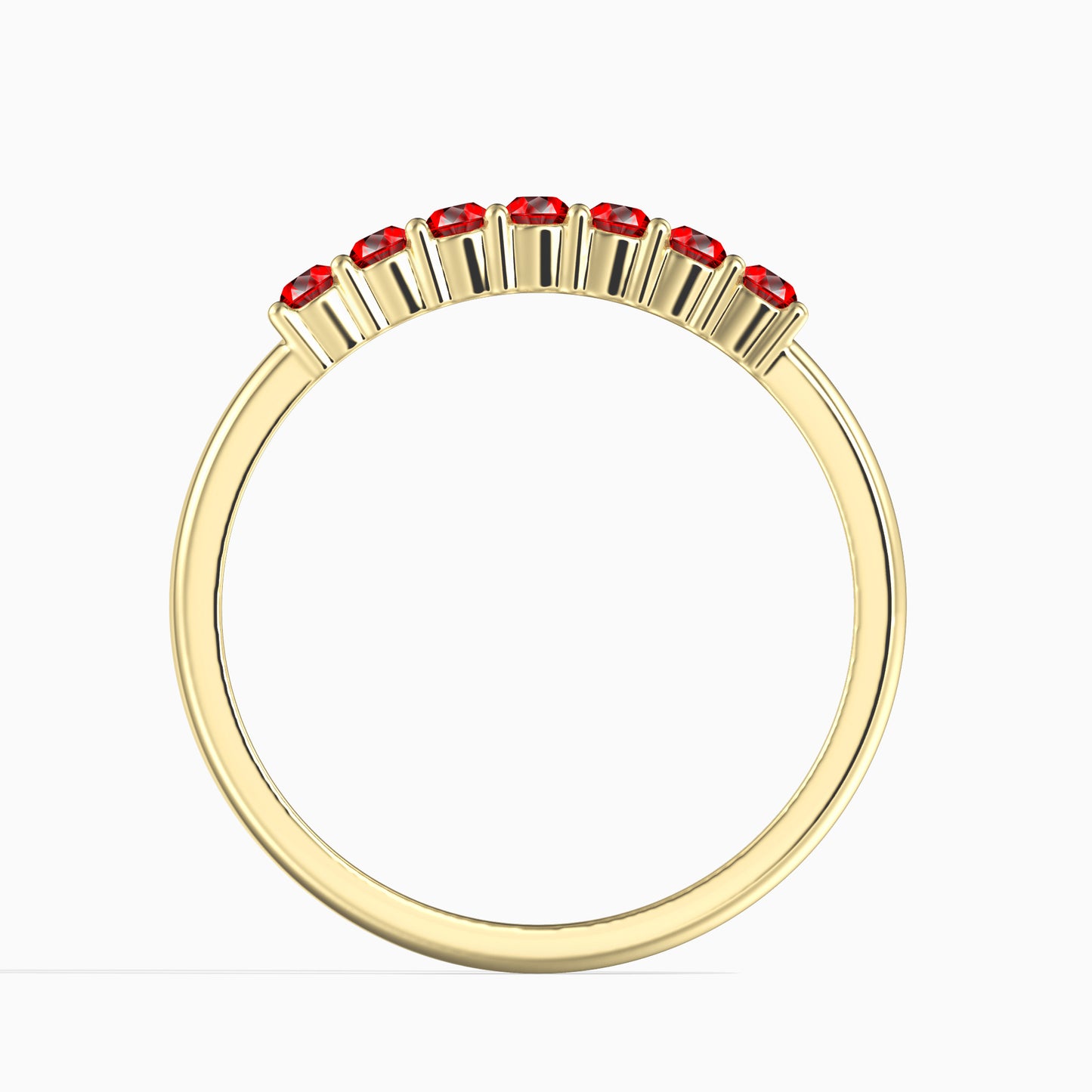14K Zlatý Prsten s Červeným Diamantem (7 ks)