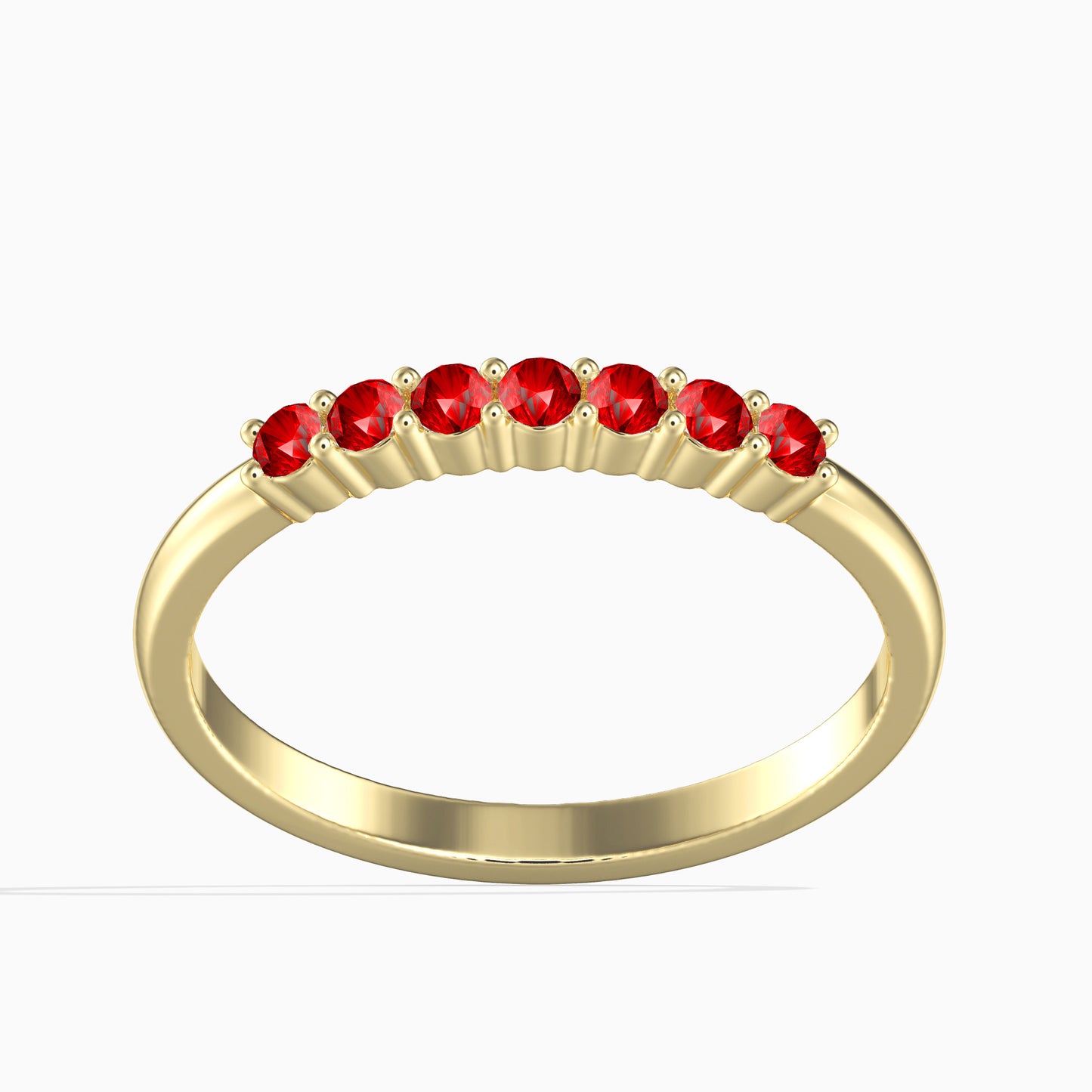 14K Zlatý Prsten s Červeným Diamantem (7 ks)
