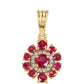 Pozlacené Stříbro 925/1000 - Přívěsek s Thajským Rubínem a Bílým Topazem - Karátové číslo: 0.99. přibližná hmotnost: 1.23 gramů