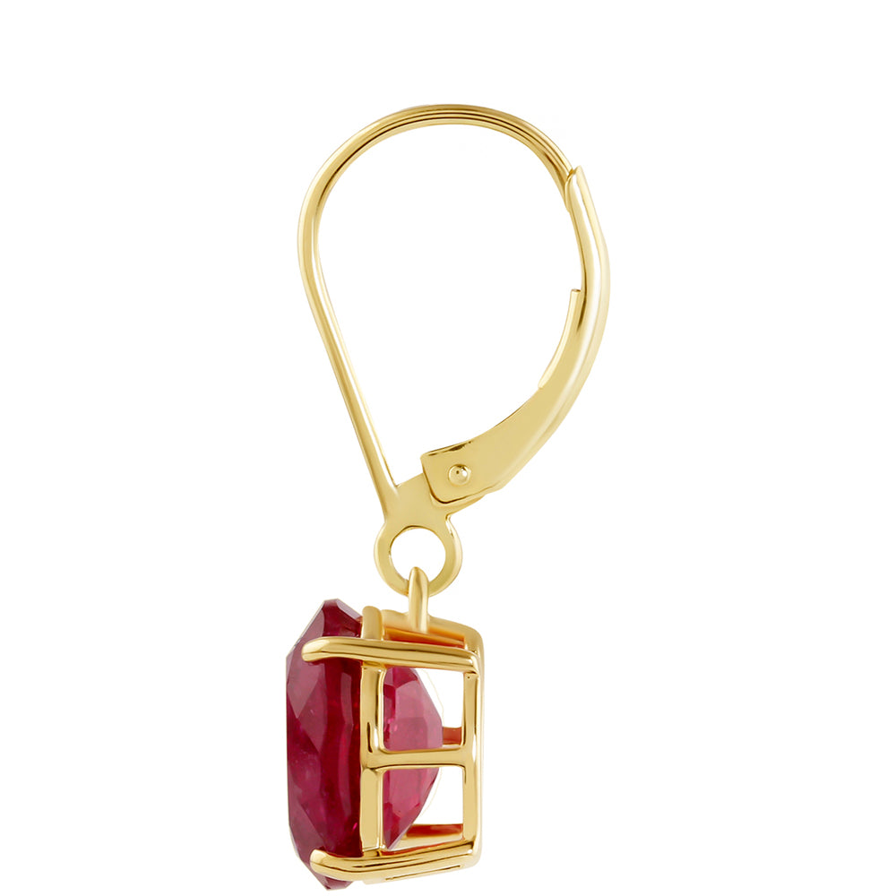 Pozlacené Stříbro 925/1000 - Náušnice s Thajským Rubínem - Karátové číslo: 8.16. přibližná hmotnost: 3.24 gramů 2 