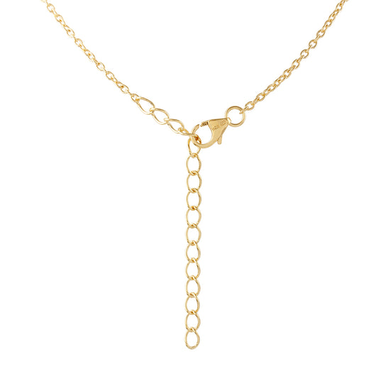 Pozlacené Stříbro 925/1000 - Náhrdelník s Modrým Diamantem - Karátové číslo: 0.22. přibližná hmotnost: 3.25 gramů