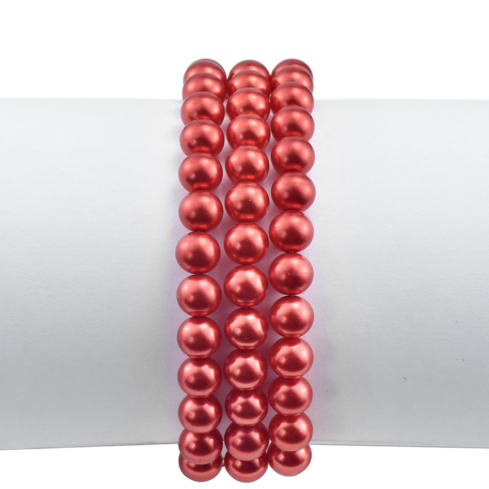 Pozlacené Stříbro 925/1000 - Náramek s Červená sladkovodní Perlou - Karátové číslo: 254.76. přibližná hmotnost: 53.13 gramů 2 