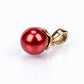 Pozlacené Stříbro 925/1000 - Sada s Červená sladkovodní Perlou - Karátové číslo: 17.08. přibližná hmotnost: 7.04 gramů ( Náušnice+Prsten+Přívěsek )