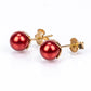 Pozlacené Stříbro 925/1000 - Sada s Červená sladkovodní Perlou - Karátové číslo: 17.08. přibližná hmotnost: 7.04 gramů ( Náušnice+Prsten+Přívěsek )