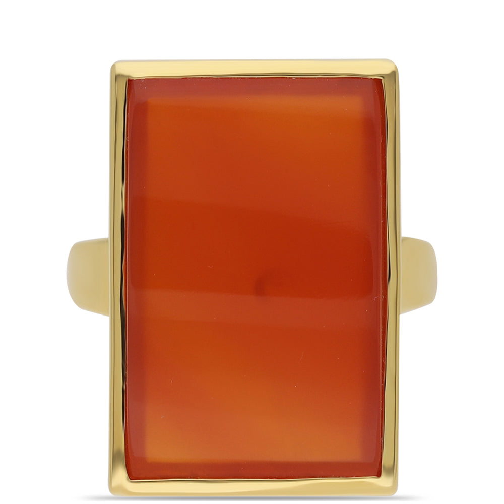 Pozlacený Stříbrný Prsten s Červeným Onyxem 2 