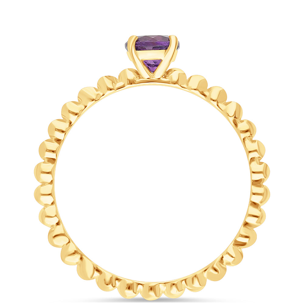 Pozlacené Stříbro 925/1000 - Prsten s Marockým Ametystem - Karátové číslo: 0.47. přibližná hmotnost: 1.55 gramů 4 