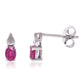 Stříbro 925/1000 - Náušnice s Madagaskarským Rubínem - Karátové číslo: 0.51. přibližná hmotnost: 0.94 gramů