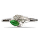 Stříbrný Prsten s Brazilským Smaragdem a Bílým Topazem