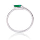 Stříbrný Prsten s Brazilským Smaragdem a Bílým Topazem