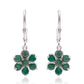 Stříbrné Náušnice s Brazilským Smaragdem