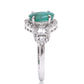 Stříbrný Prsten s Brazilským Smaragdem a Bílým Topazem