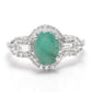Stříbrný Prsten s Brazilským Smaragdem a Bílým Topazem