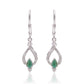 Stříbrné Náušnice s Brazilským Smaragdem a Bílým Topazem