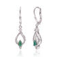 Stříbrné Náušnice s Brazilským Smaragdem a Bílým Topazem