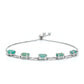 Stříbrný Náramek s Brazilským Smaragdem a Bílým Topazem