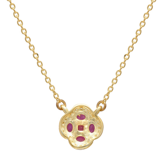 Pozlacený Stříbrný Náhrdelník s Madagaskarským Rubínem