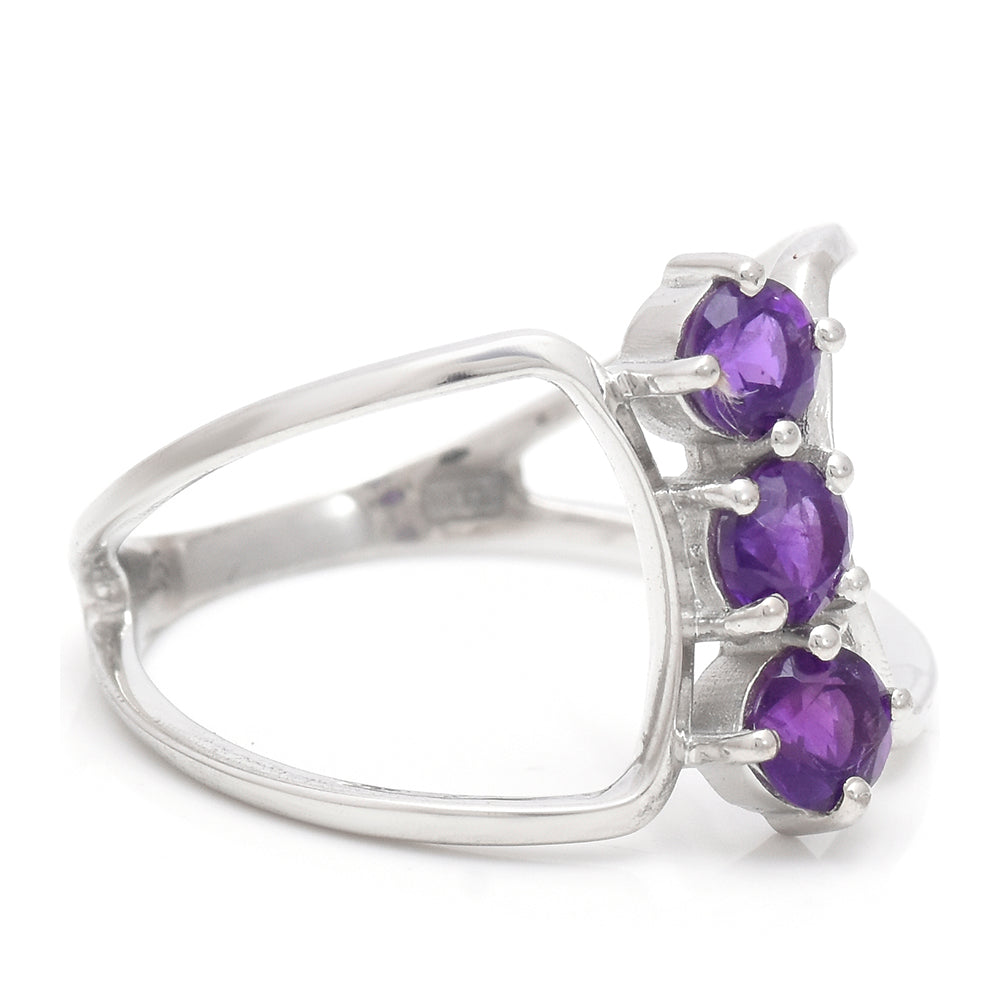 Pozlacené Stříbro 925/1000 - Prsten s Marockým Ametystem - Karátové číslo: 0.86. přibližná hmotnost: 2.72 gramů 3 