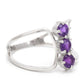 Pozlacené Stříbro 925/1000 - Prsten s Marockým Ametystem - Karátové číslo: 0.86. přibližná hmotnost: 2.72 gramů