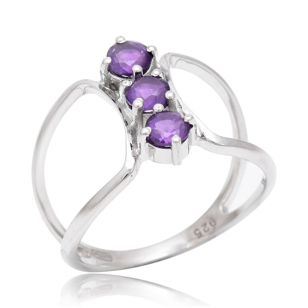 Pozlacené Stříbro 925/1000 - Prsten s Marockým Ametystem - Karátové číslo: 0.86. přibližná hmotnost: 2.72 gramů 1 