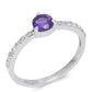Pozlacené Stříbro 925/1000 - Prsten s Marockým Ametystem a Bílým Topazem - Karátové číslo: 0.5. přibližná hmotnost: 1.53 gramů