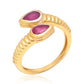 Pozlacené Stříbro 925/1000 - Prsten s Madagaskarským Rubínem - Karátové číslo: 1.13. přibližná hmotnost: 3.04 gramů