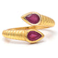 Pozlacené Stříbro 925/1000 - Prsten s Madagaskarským Rubínem - Karátové číslo: 1.13. přibližná hmotnost: 3.04 gramů