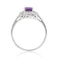 Stříbrný Prsten s Marockým Ametystem a Bílým Topazem