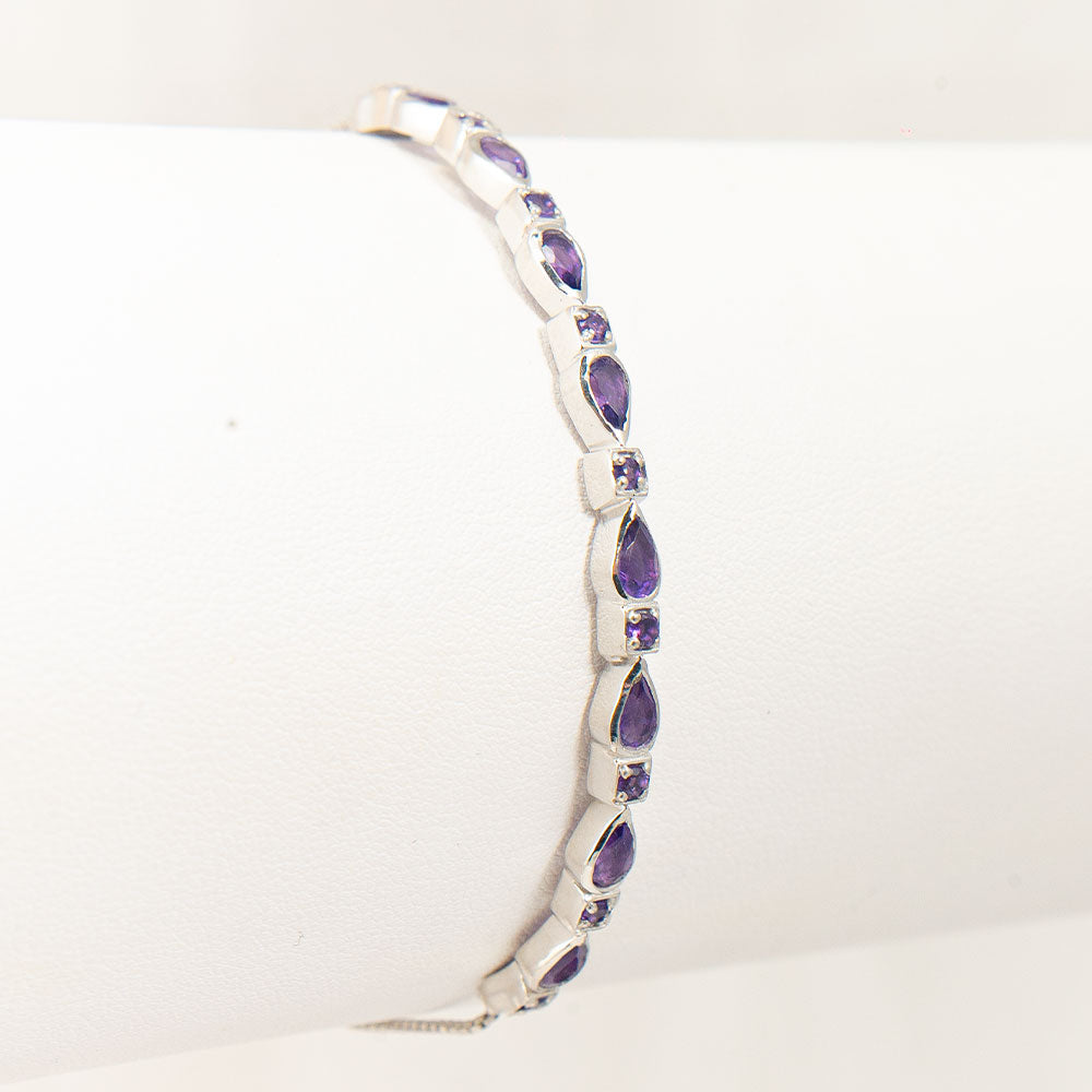 Stříbrný Náramek s Marockým Ametystem