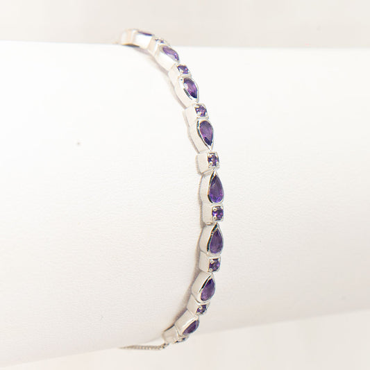 Stříbrný Náramek s Marockým Ametystem