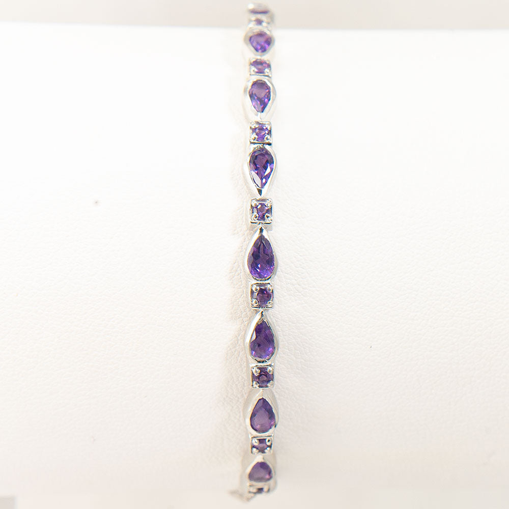Stříbrný Náramek s Marockým Ametystem 3 