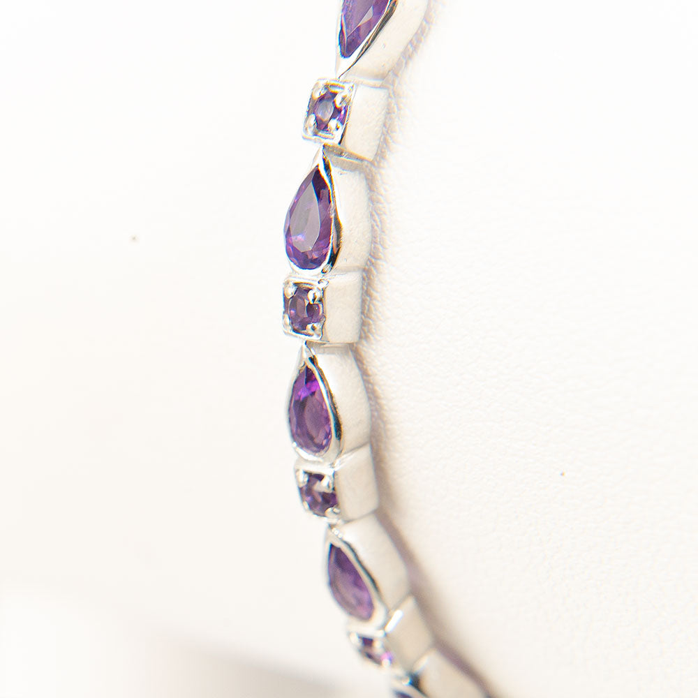 Stříbrný Náramek s Marockým Ametystem