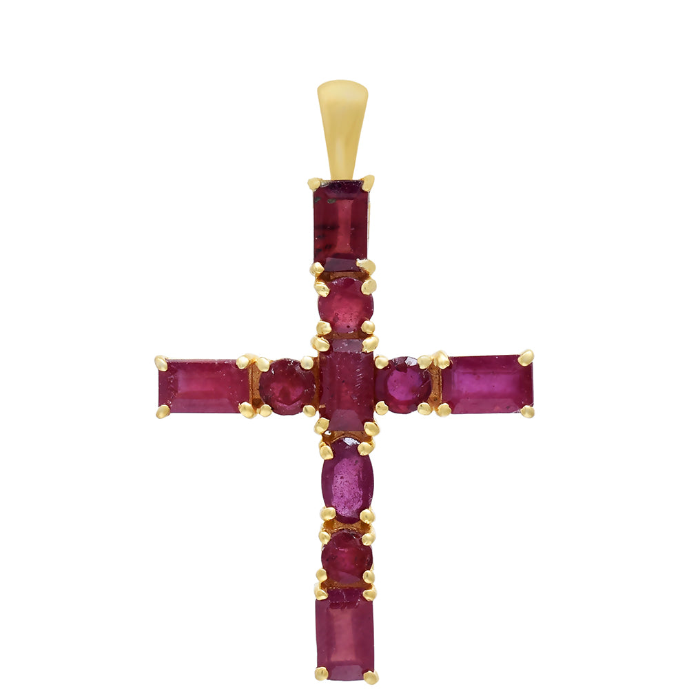 Pozlacené Stříbro 925/1000 - Přívěsek s Madagaskarským Rubínem - Karátové číslo: 2.7. přibližná hmotnost: 2.48 gramů 2 